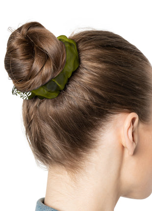 Lionsgala muddy green scrunchie with elastic band