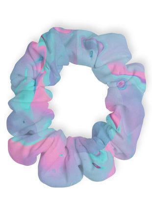 Loinsgala Bluish cyan scrunchie with elastic band
