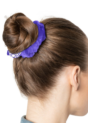 Lionsgala SmokedOut scrunchie in purply blue with elastic band