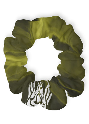 Lionsgala muddy green scrunchie with elastic band