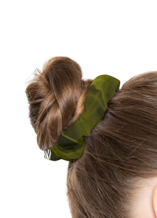 Lionsgala muddy green scrunchie with elastic band