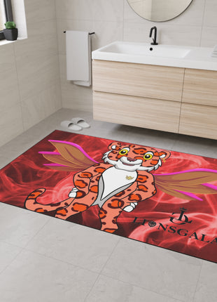 LIONSGALA Heavy Duty Red Hot Floor Mat with non-slip backing