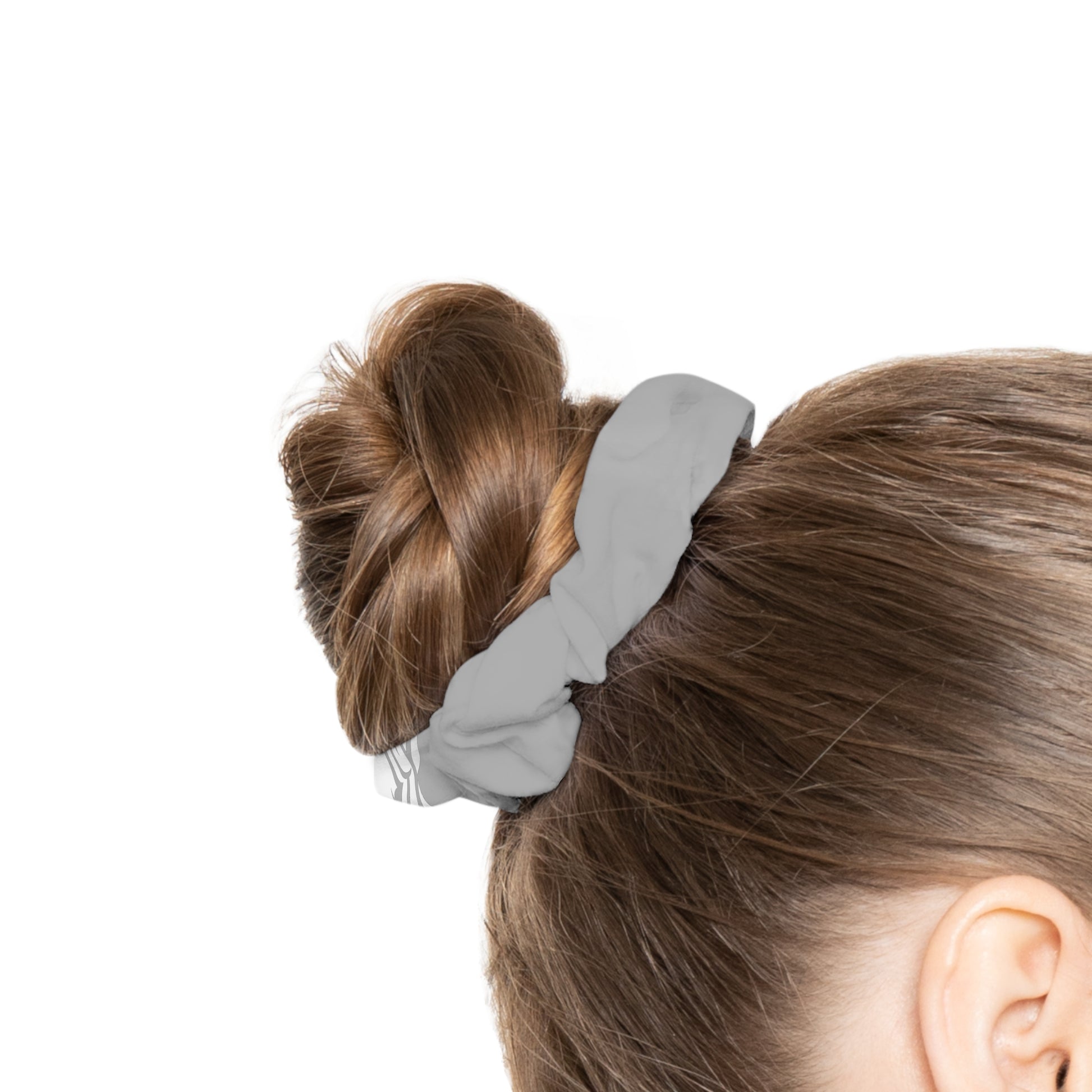 Lionsgala light gray scrunchie with elastic band