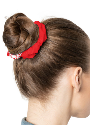 Lionsgala red scrunchie with elastic band