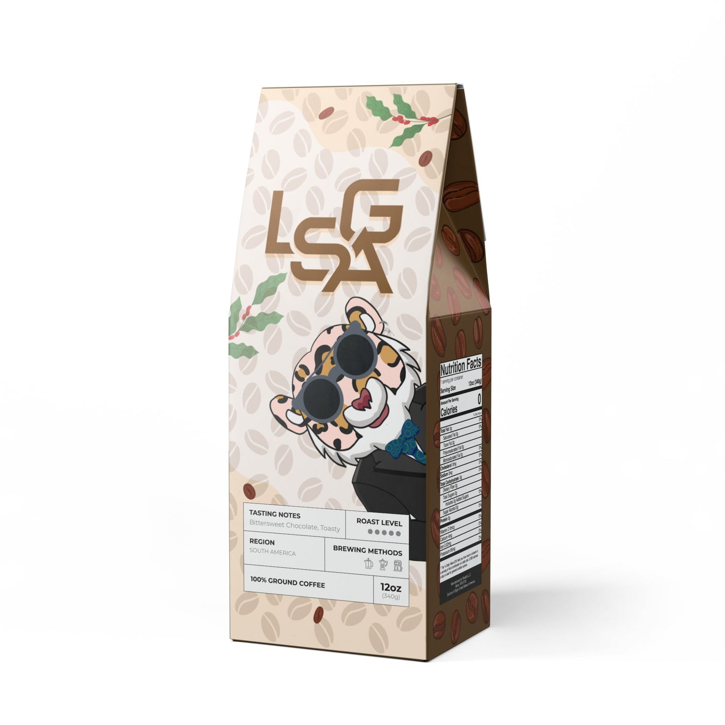 Dark French roast Single Origin Coffee | South America | LSGA #449 | #86 Size: Whole bean or ground