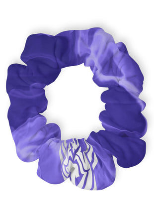 Purply Blue scrunchie with soft fabric and elastic band