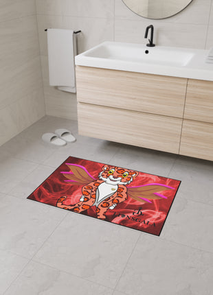 LIONSGALA Heavy Duty Red Hot Floor Mat with non-slip backing