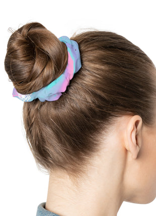 Loinsgala Bluish cyan scrunchie with elastic band
