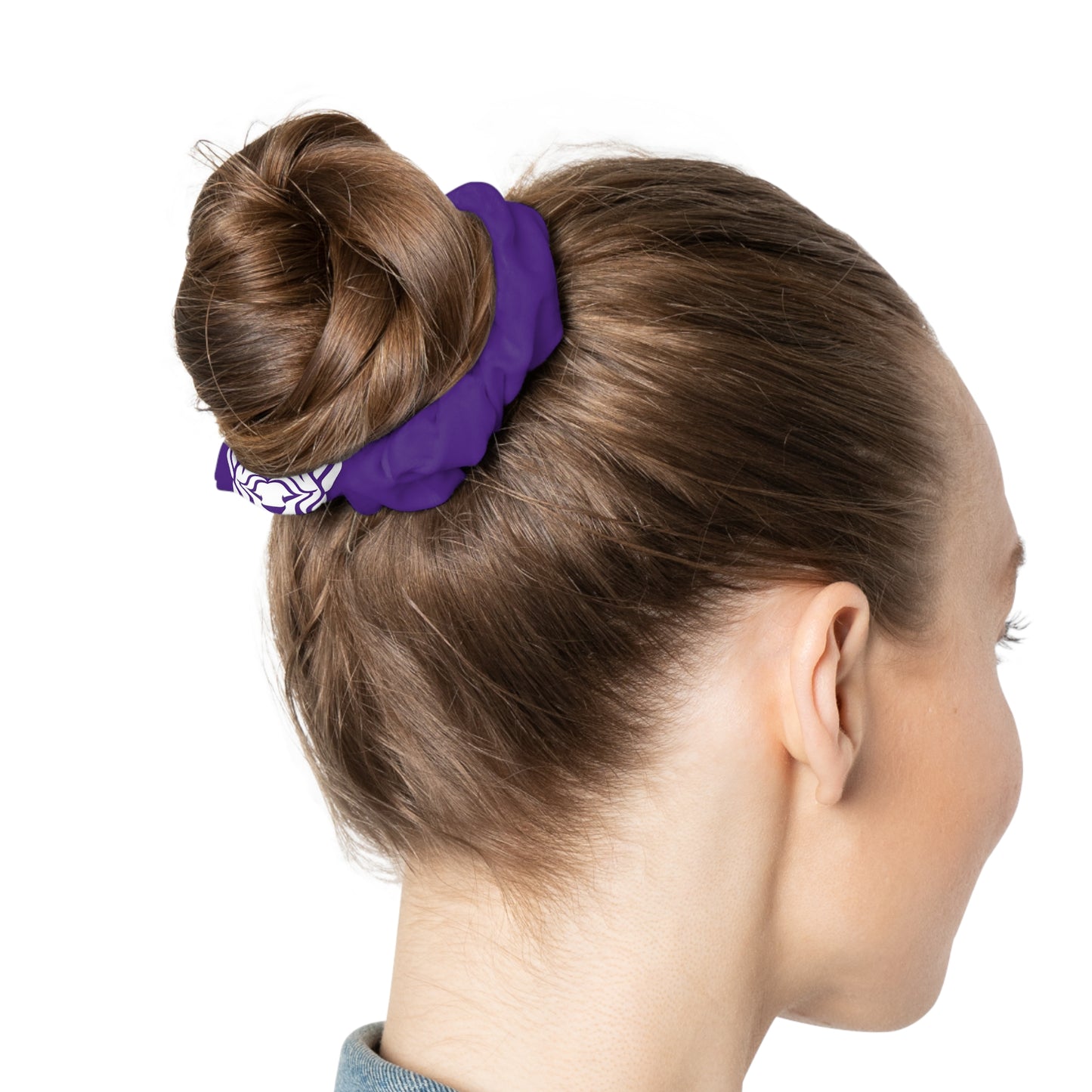 Lionsgala purple scrunchie with soft elastic band