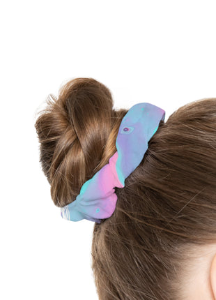 Loinsgala Bluish cyan scrunchie with elastic band
