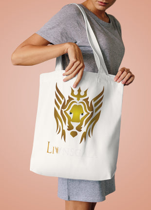 Golden Royalties Crown Cotton Tote Bag with shoulder strap