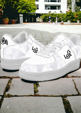 White Mesh Sneakers | Leather Mesh Sneakers | LIONSGALA Brands