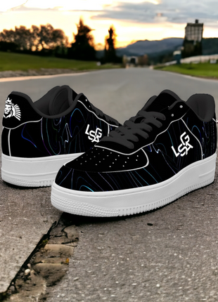 Black Neon Sneakers | Leather Sports Sneakers | LIONSGALA Brands