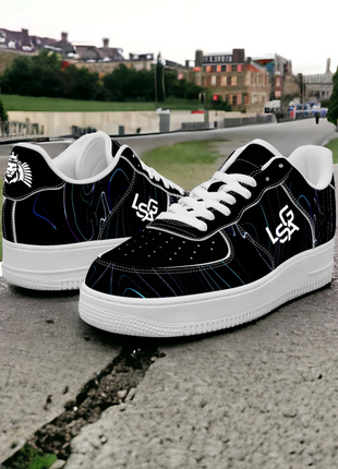 Black Neon Sneakers | Leather Sports Sneakers | LIONSGALA Brands